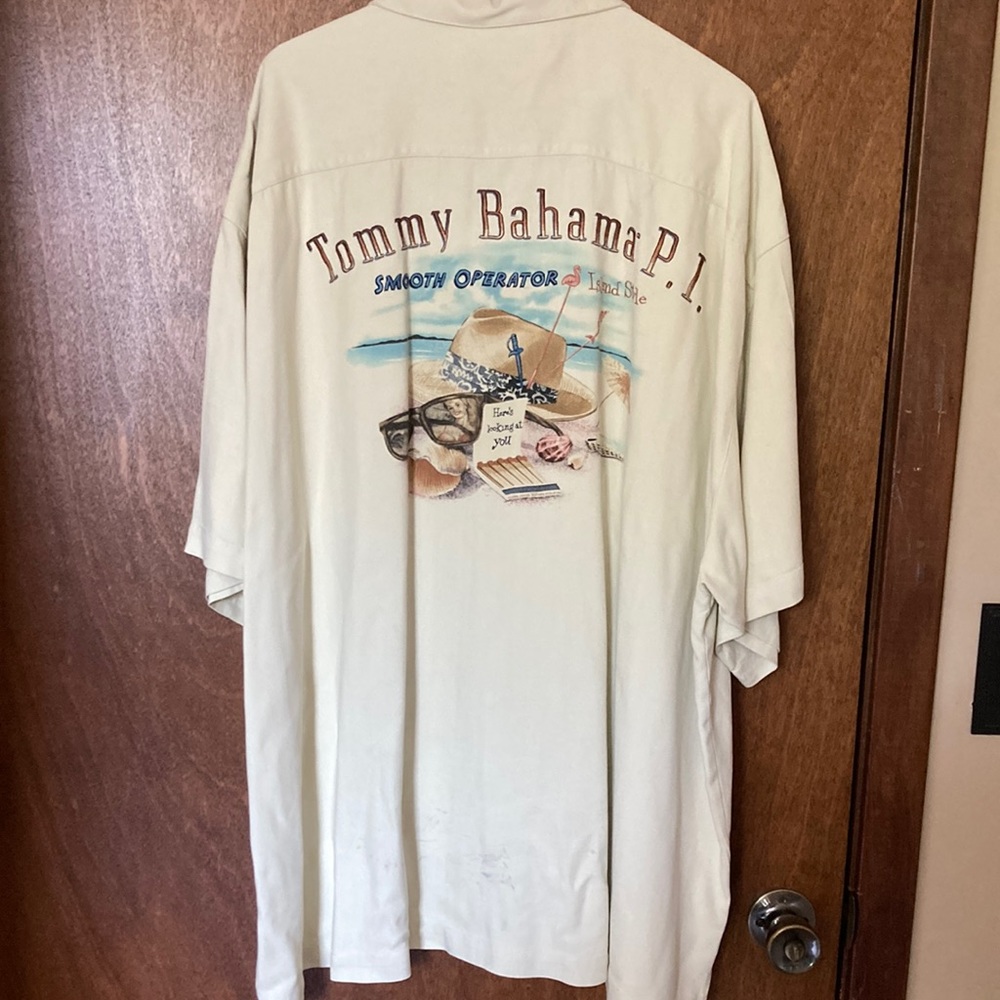 Vintage embroidered Tommy Bahama silk shirt